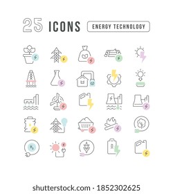 Energy Technology. Collection of perfectly thin icons for web design, app, and the most modern projects. The kit of signs for category Technology.