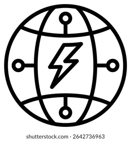Energy Technology Icon Line Vector Illustration