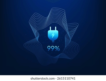 Energy Technology, Power Plug Icon Charging Electricity to Better Electronic Devices or Charging Electric Cars, Vector Illustration, Wallpaper