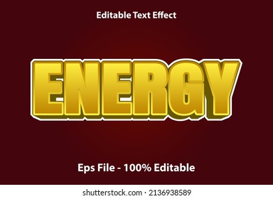 Energy Text Effect Editable With Red And Yellow Colors.