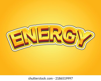 Energy Text Effect Template With 3d Bold Style Use For Logo