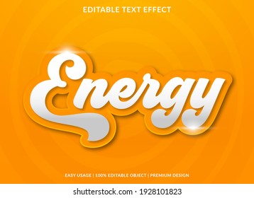 Energy Text Effect Template Design With Abstract Style Use For Business Logo And Brand