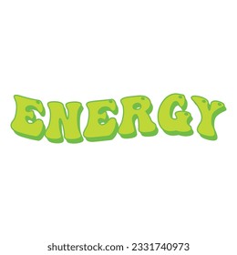 Energy text lettering-  Cute hand drawn font Vector illustration Cute letters