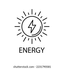 Energy thin line icon on white background