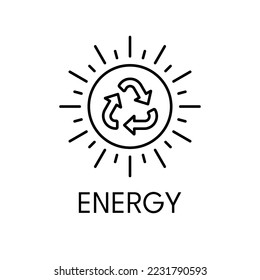 Energy thin line icon on white background