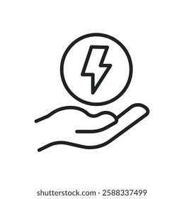 Energy thin line icons. Perfect pixel on transparent background
