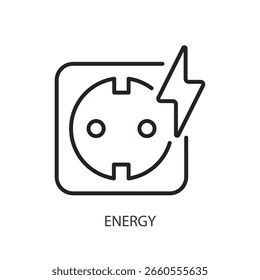 Iconos de vector de línea delgada de energía.