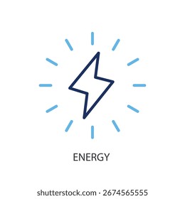 Energie dünne Linien, Vektorsymbole.