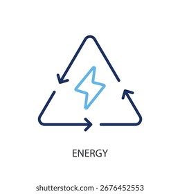 Iconos de vector de línea delgada de energía.