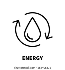 Energy thinking icon or logo in modern line style. High quality black outline pictogram for web site design and mobile apps. Vector illustration on a white background.