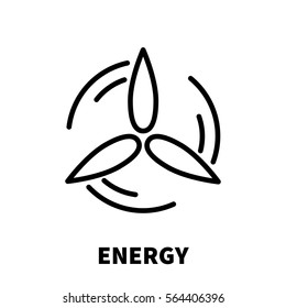 Energy thinking icon or logo in modern line style. High quality black outline pictogram for web site design and mobile apps. Vector illustration on a white background.