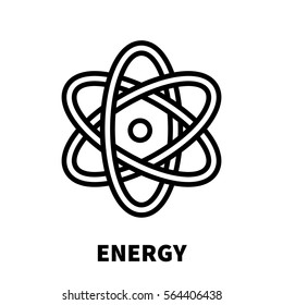 Energy thinking icon or logo in modern line style. High quality black outline pictogram for web site design and mobile apps. Vector illustration on a white background.