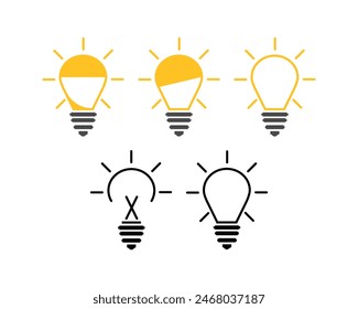 Energy and thinking symbol. Light bulb icons - Multi Series. Creative idea and inspiration concept.