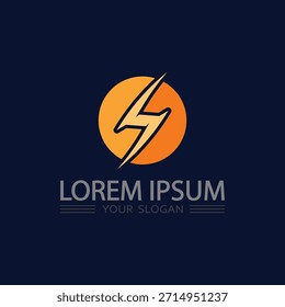 Logotipo Energy Thunderbolt Mostrando um raio rápido para empresas digitais modernas