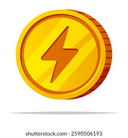 Energy token coin vector isolated illustration