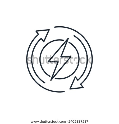 Energy traffic. Fast recovery.  Vector linear icon illustration isolated on white background.