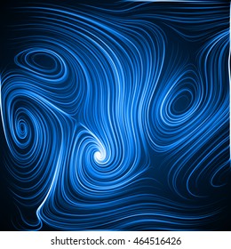 energy trails abstract with curved lines. blue version.