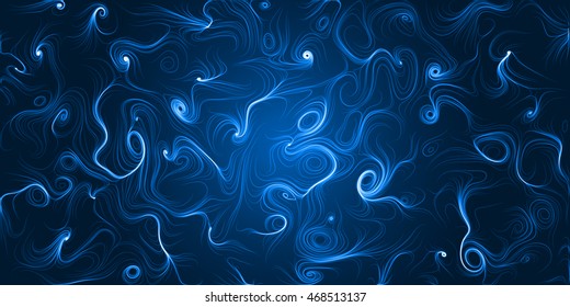 energy trails abstract with curved lines. blue version.