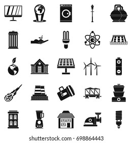 Energy transfer icons set. Simple set of 25 energy transfer vector icons for web isolated on white background