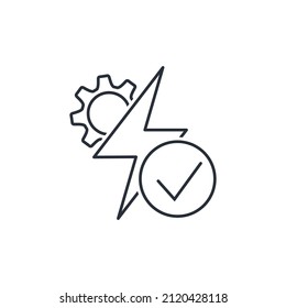 Energy transit. Vector linear icon isolated on white background