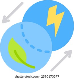 Energy Transition Icon Element For Design