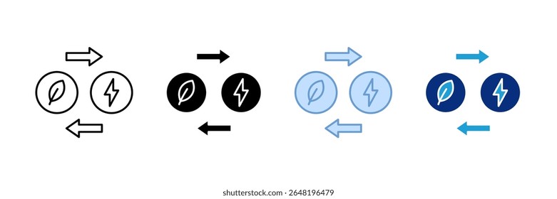 Energy Transition Icon Set Multiple Style Collection