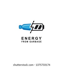 Energy From Trash Logo. Energy Source. Recycling Garbage Logo. Alternative Energy Logo