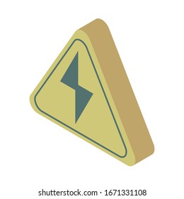 energy triangle label caution icon vector illustration design
