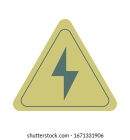diseño de ilustración vectorial de icono de advertencia de etiqueta de triángulo de energía