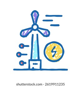 energy turbine doodle icon sketch vector. energy turbine sign. isolated symbol illustration
