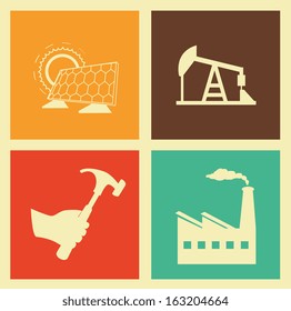 energy types over cream background vector illustration 