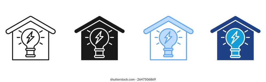 Conjunto de Vários Estilos de Conjunto de Ícones de Uso de Energia
