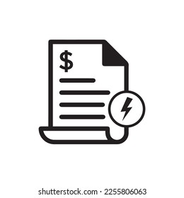 Energy utility bill icon. Clipart image isolated on white background