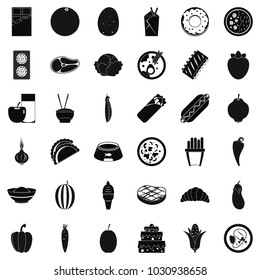 Energy value icons set. Simple set of 36 energy value vector icons for web isolated on white background