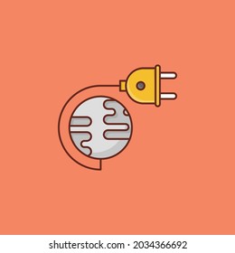 icono de color plano del vector de energía