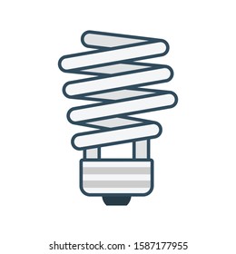 energy vector flat color line icon 