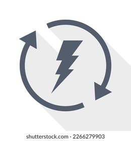 Energy vector icon, electricity concept flat design illustration