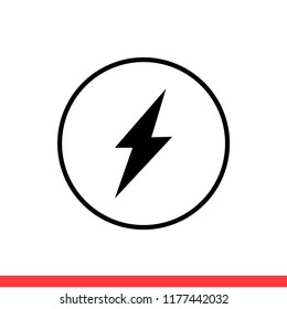 Energy vector icon, power symbol. Simple, flat design for web or mobile app