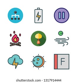 energy vector icon set