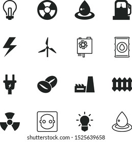 energy vector icon set such as: factory, thunderbolt, roasted, ecology, computer, toxic, connection, nuclear energy, auto, barrel, nozzle, nuclear waste, steam, caution, arrow, farm, house