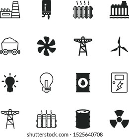 energy vector icon set such as: mineral, radioactivity, warming, river, drop, fossil fuels, alternative, smoke, market, fan, stream, propeller, transport, engine, rotation, system, source, glass