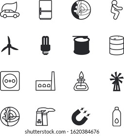 energy vector icon set such as: magnet, nozzle, kitchen, freezer, transportation, amino, disconnect, line, auto, gymnastics, reusable, calorie, voltage, solar, halogen, tank, figure, flame, pipe, led