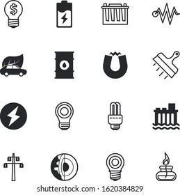 energy vector icon set such as: load, efficiency, pole, inner, barrel, tank, boiler, challenge, automobile, laboratory, container, steel, hydro, incandescent, current, water, nature, cable, price