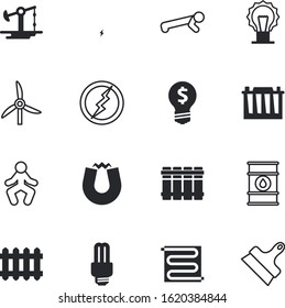 energy vector icon set such as: windmill, residence, crisis, conservation, drilling, fluorescent, supply, speed, thunderbolt, plant, motor, cold, ideas, price, hybrid, bolt, drum, tag, physics