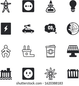 energy vector icon set such as: pollutant, workout, flask, glowing, field, flame, recreation, greenhouse, dam, wellness, invention, human, latte, atmosphere, smoke, pose, resources, center