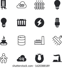 energy vector icon set such as: lightning, tower, gasoline, analysis, halogen, thermal, cell, magnetic, physics, red, diesel, incandescent, streching, workout, charge, speed, warming, pose, healthy