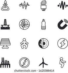 energy vector icon set such as: construction, ocean, storage, thirst, hydro, production, sun, batteries, bottle, urban, chemical, attract, building, bulb, lightbulb, object, upstream, lamps, simple