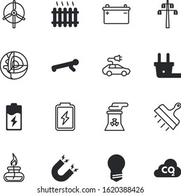 energy vector icon set such as: man, streching, emissions, damage, recreation, carbon, electrician, warm, boiler, diagram, tip, rotate, wind, radiator, nature, invention, magnet, solution, force