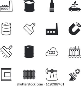 energy vector icon set such as: chemistry, plug, school, thirst, science, flask, winter, vehicle, derrick, future, charging, cold, hydroelectric, wind, pollutant, batteries, red, dam, auto, radiator