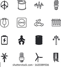 energy vector icon set such as: halogen, thunder, geyser, efficiency, bottle, abstract, fossil, oil, thunderbolt, protein, man, uk, anabolic, unplugged, supports, hybrid, station, transport